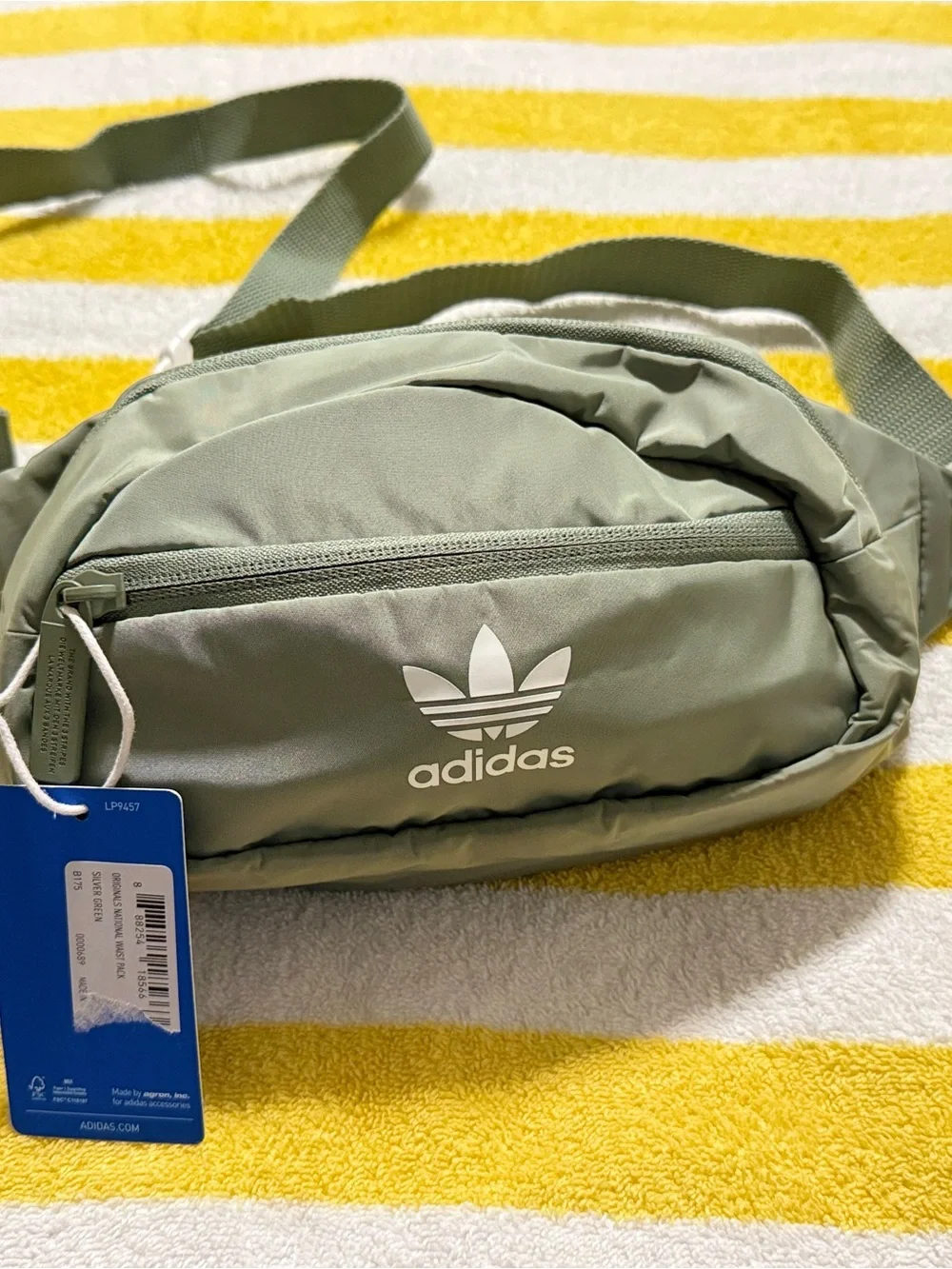 adidas Sage Green Trefoil Waist Bag